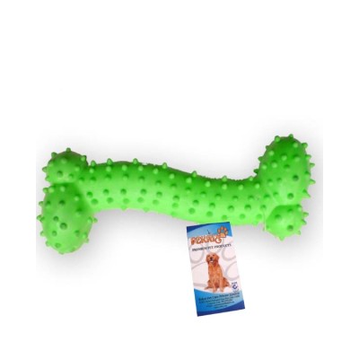 Fekrix Dog Toy Curvy Bone with Spike Green